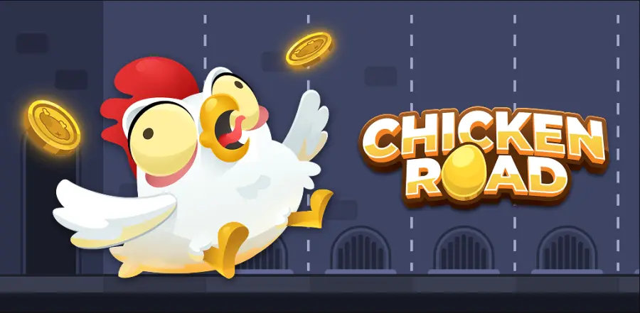 Chicken Road Demo Logo des Crash-Spiels von Inout Games
